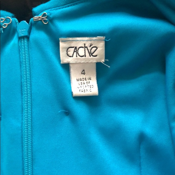 Pre Loved Caché Blue Green Dress - Picture 4 of 6